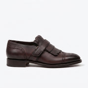 Men's Dark Brown Fringe Leather Kiltie Loafers — Ross