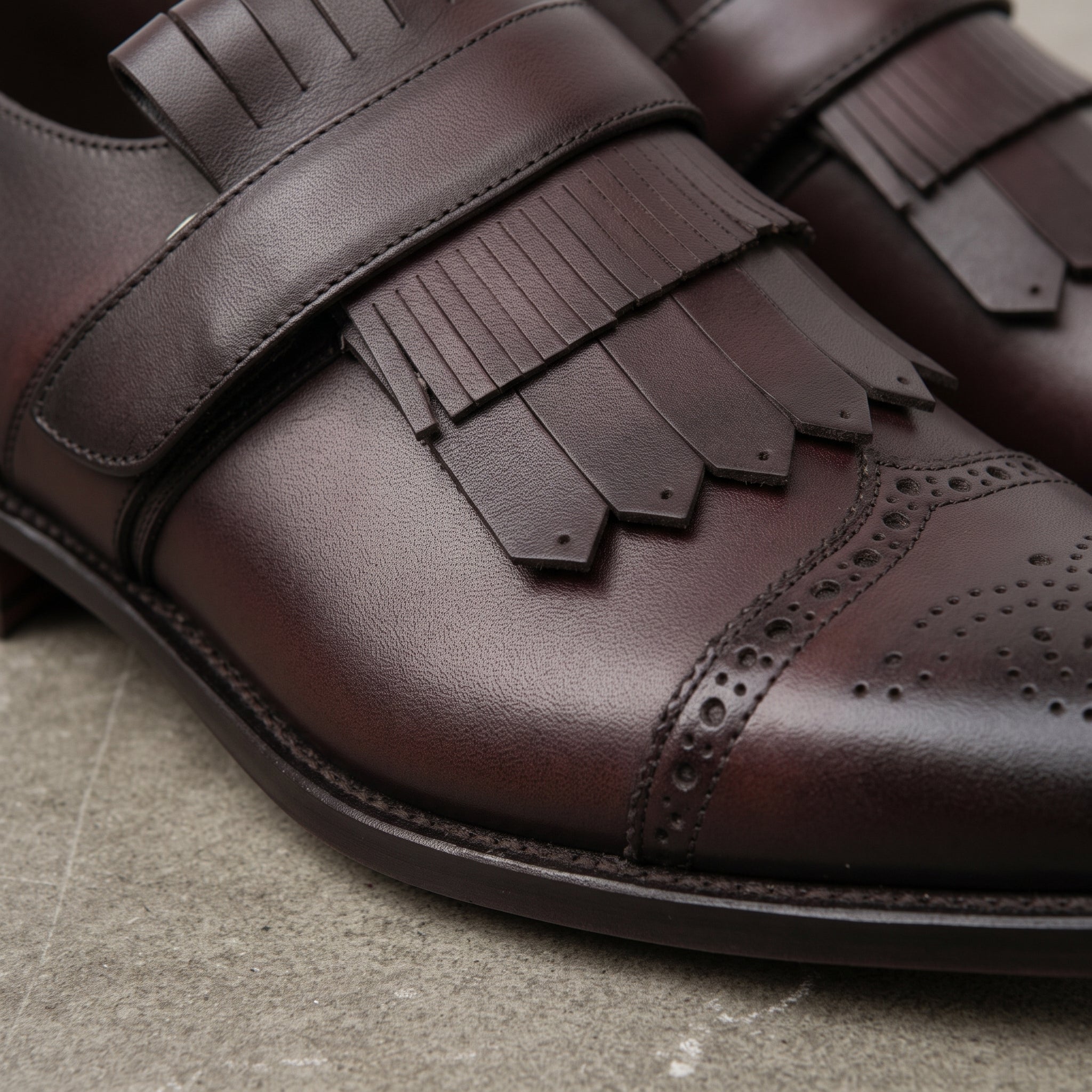 Men's Dark Brown Fringe Leather Kiltie Loafers — Ross