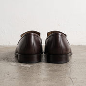 Men's Dark Brown Fringe Leather Loafers — Apsley
