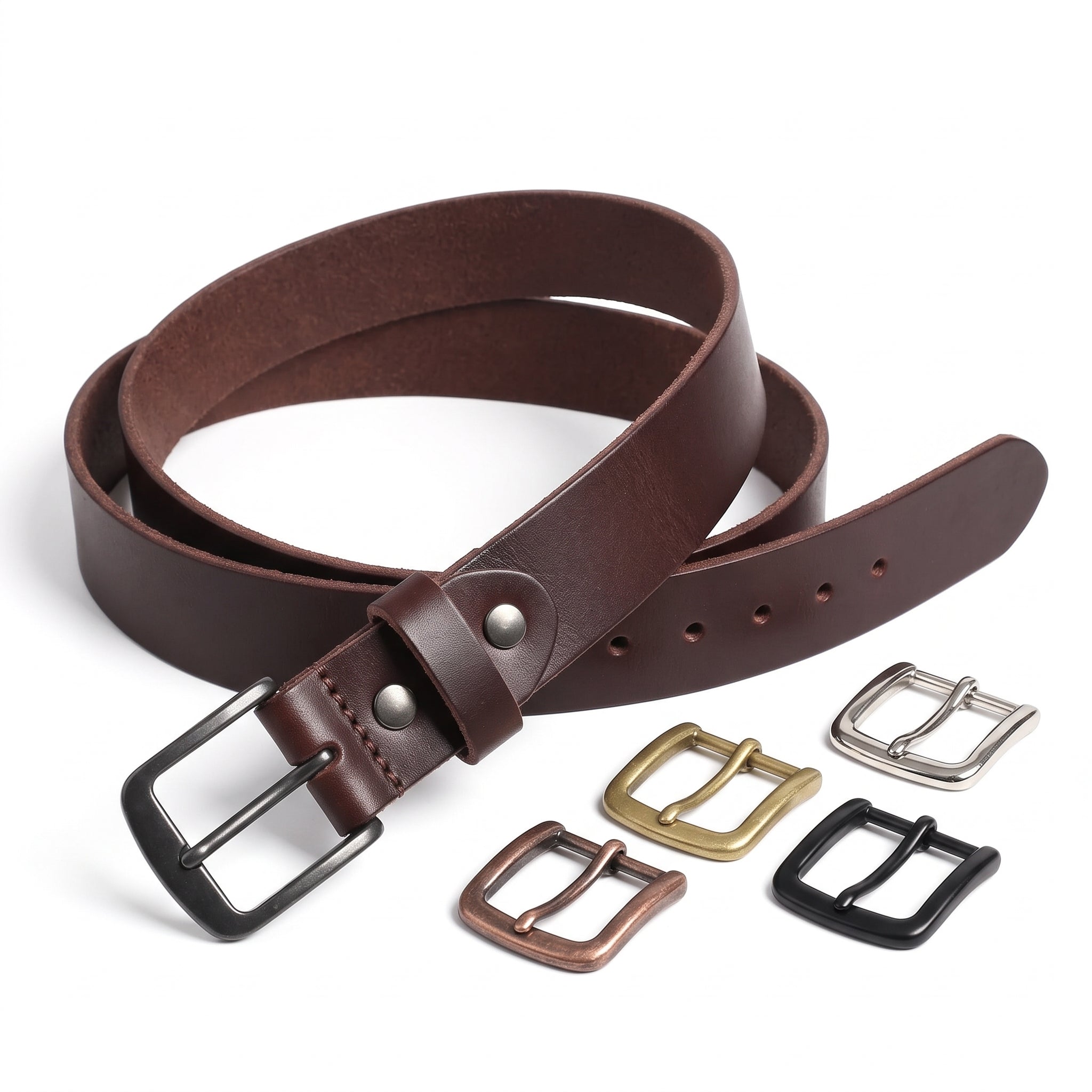 Men's Dark Brown Leather Belt — Batford