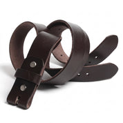 Men's Dark Brown Leather Buckleless Belt — Ludlow
