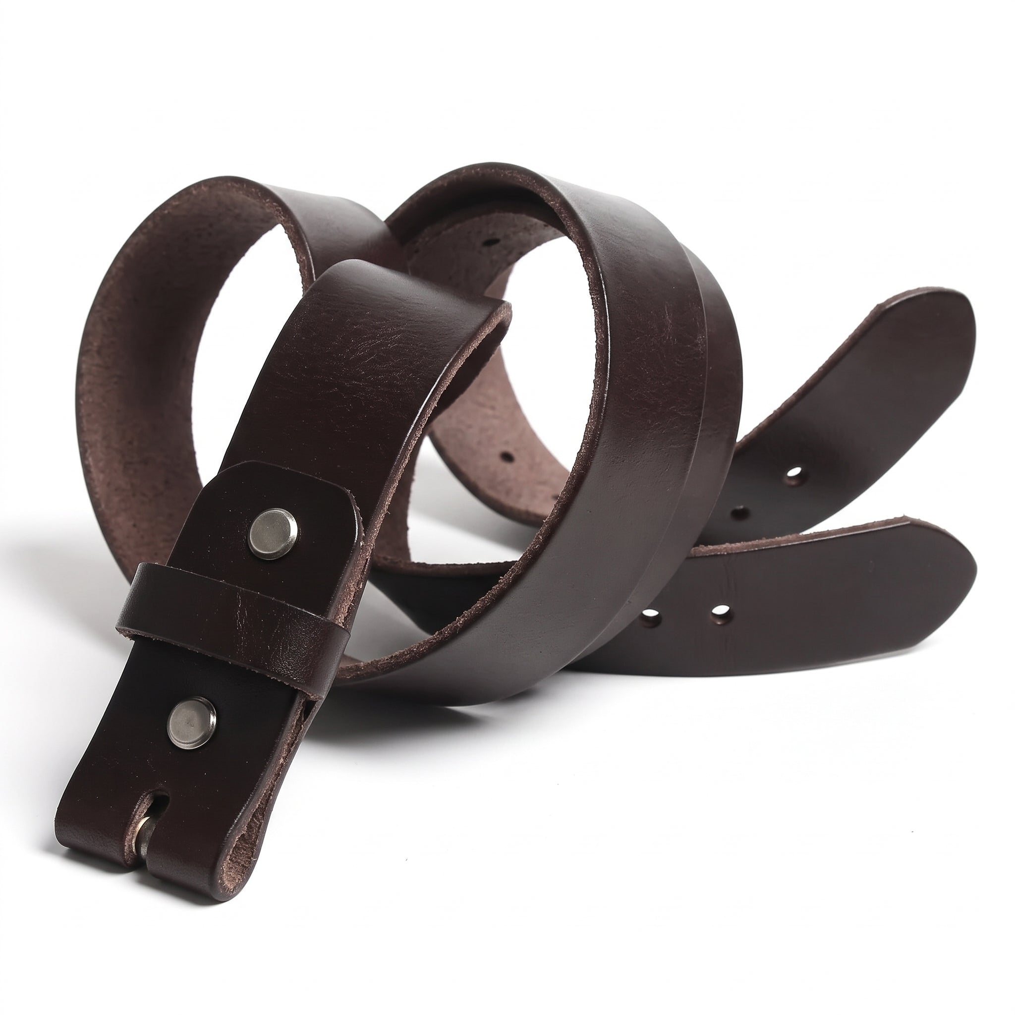 Men's Dark Brown Leather Buckleless Belt — Ludlow
