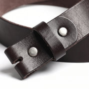 Men's Dark Brown Leather Buckleless Belt — Ludlow