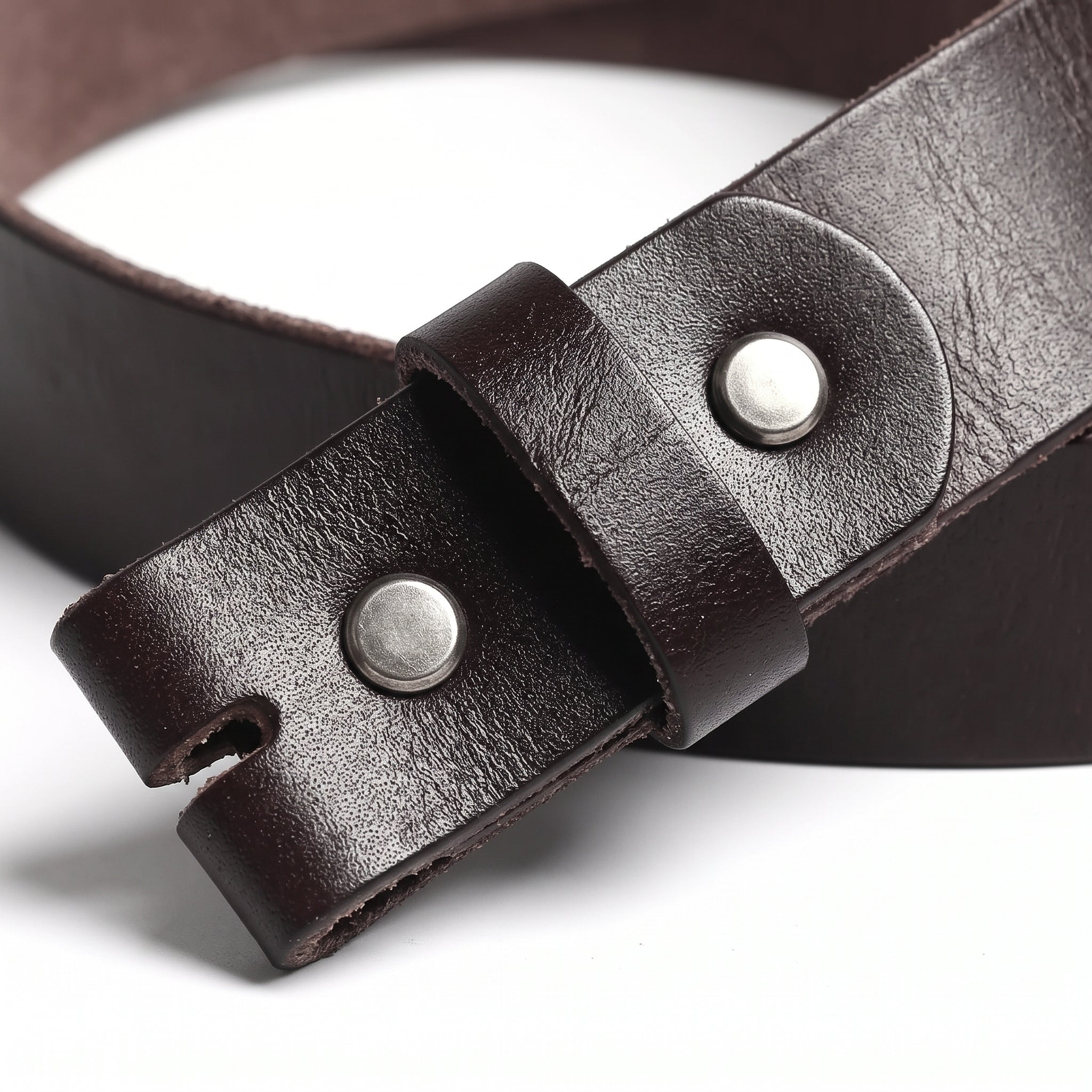 Men's Dark Brown Leather Buckleless Belt — Ludlow