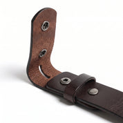 Men's Dark Brown Leather Buckleless Belt — Ludlow