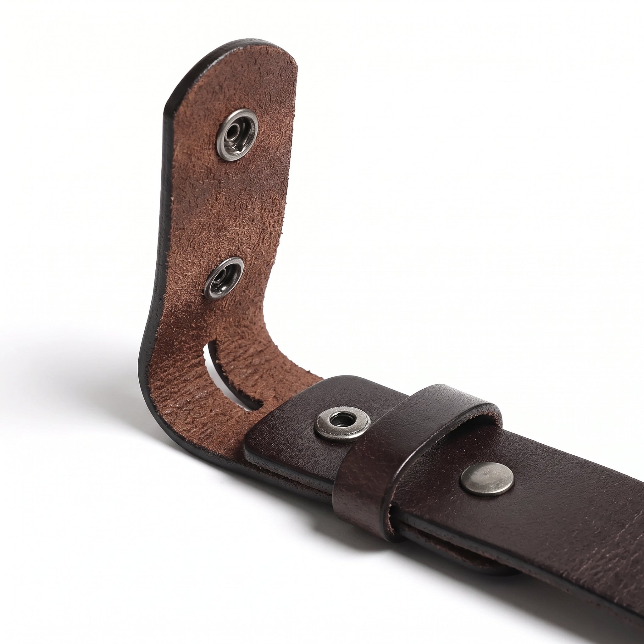 Men's Dark Brown Leather Buckleless Belt — Ludlow