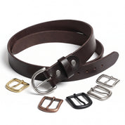 Men's Dark Brown Leather Buckleless Belt — Ludlow