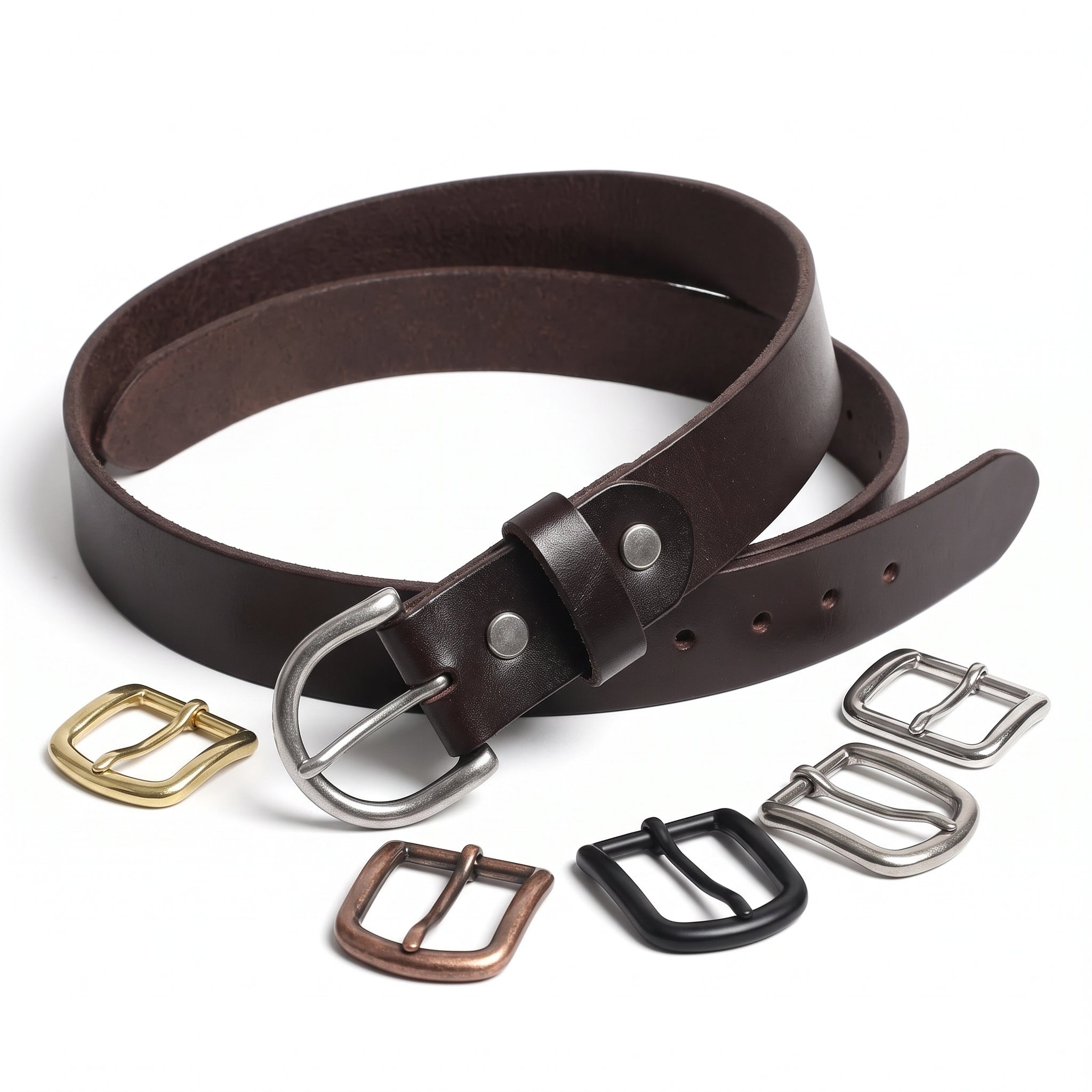 Men's Dark Brown Leather Buckleless Belt — Ludlow