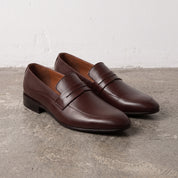 Men's Dark Brown Leather Penny Loafers — Falconer