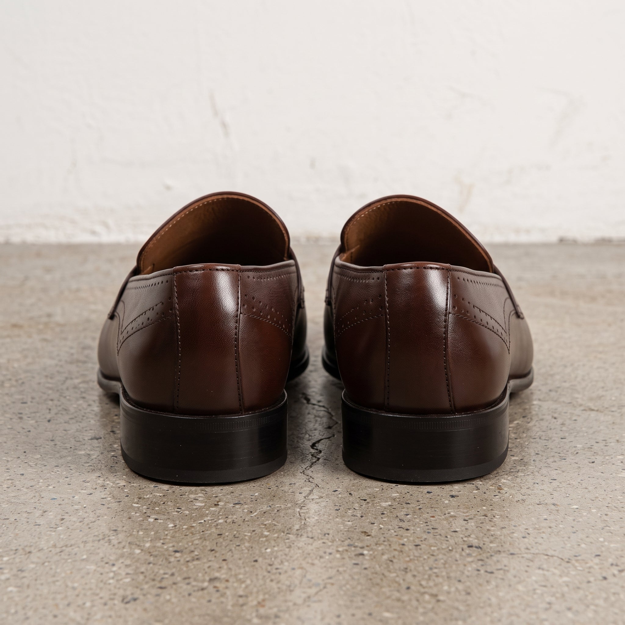 Men's Dark Brown Leather Penny Loafers — Falconer