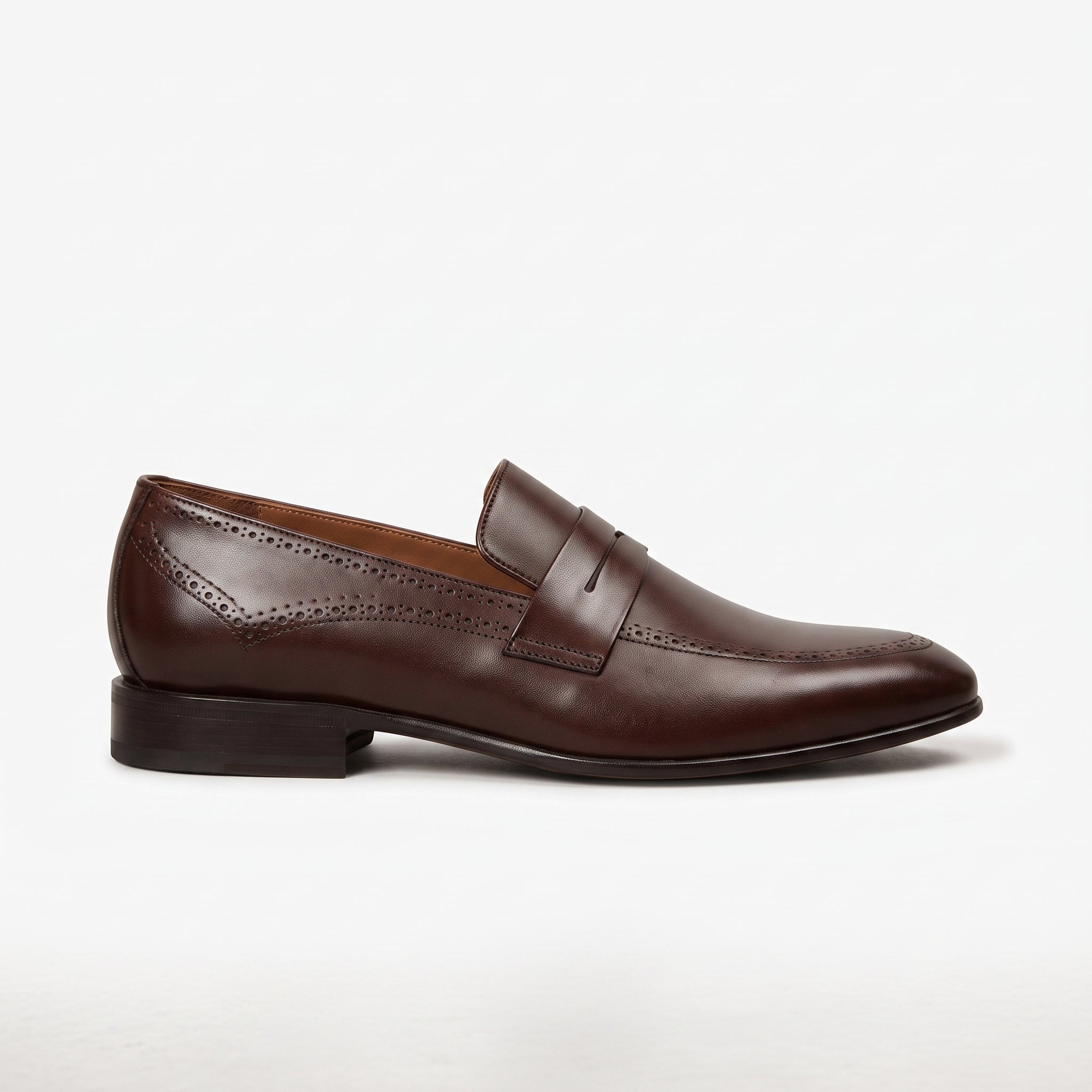 Men's Dark Brown Leather Penny Loafers — Falconer