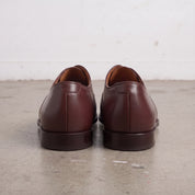 Men's Dark Brown Plain-Toe Leather Oxfords — Burnley