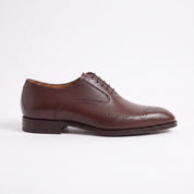 Men's Dark Brown Plain-Toe Leather Oxfords — Burnley