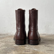 Men's Dark Brown Pebbled Leather Combat Boots — Gaston