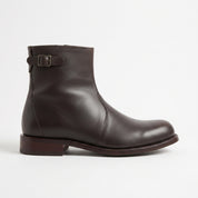 Men's Dark Brown Plain-Toe Leather Ankle Boots — Beckington