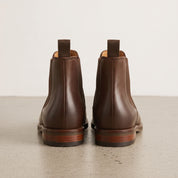 Men's Dark Brown Plain-Toe Leather Chelsea Boots — Frickley