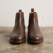 Men's Dark Brown Plain-Toe Leather Chelsea Boots — Frickley