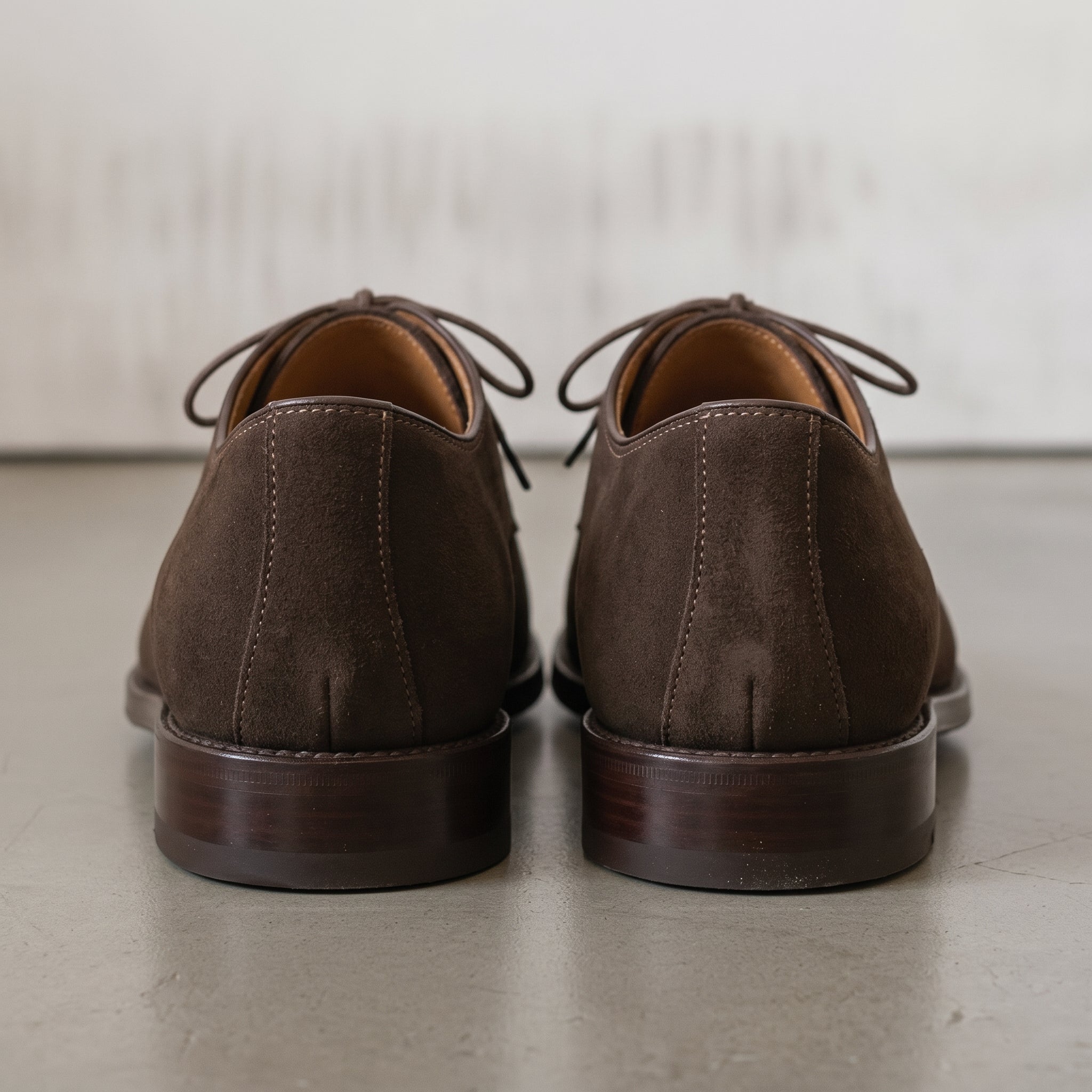 Men's Dark Brown Plain-Toe Suede Oxfords — Pinfold — Pinfold