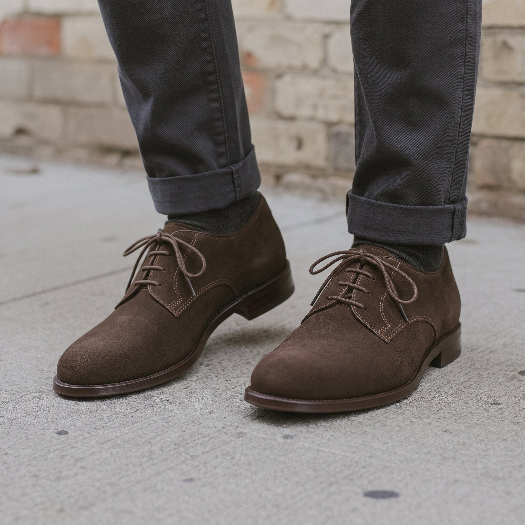 Handcrafted Men's Classic Brown Suede Oxford Dress Shoes