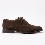 Men's Dark Brown Plain-Toe Suede Oxfords — Pinfold — Pinfold