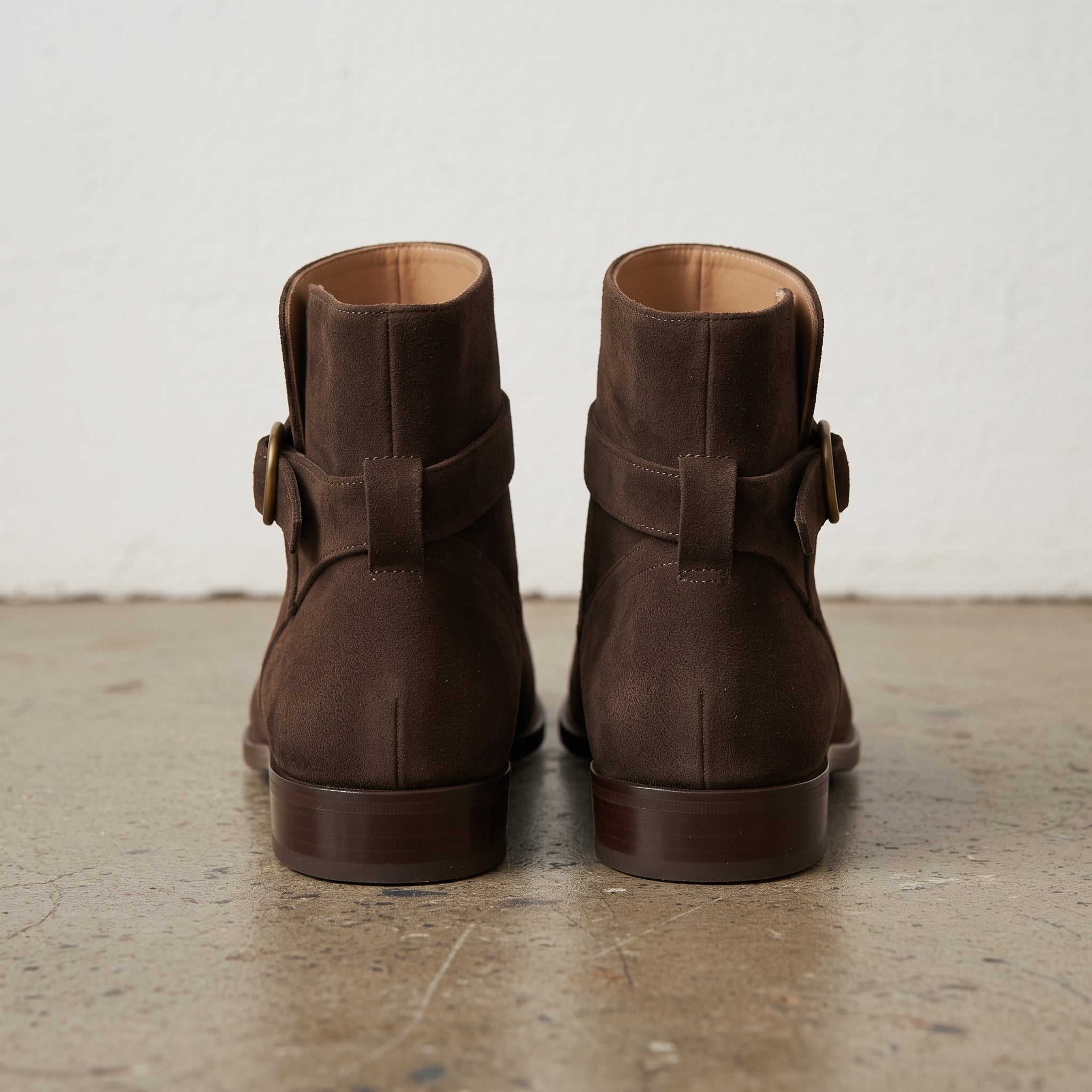 Men's Dark Brown Plain-Toe Suede Jodhpur Boots — Elmhurst