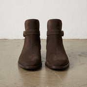 Men's Dark Brown Plain-Toe Suede Jodhpur Boots — Elmhurst