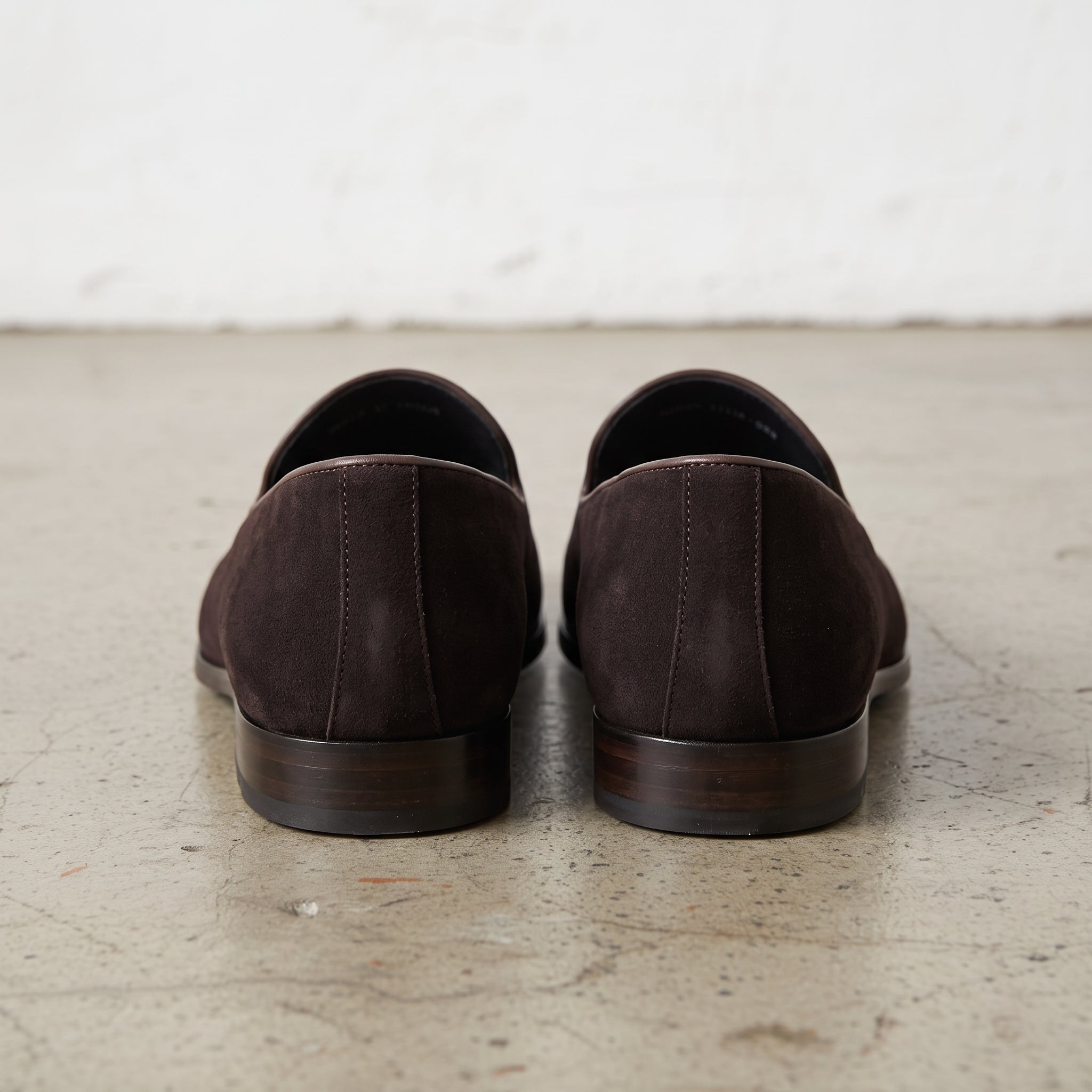 Men's Dark Brown Plain-Toe Suede Loafers — Aubrey