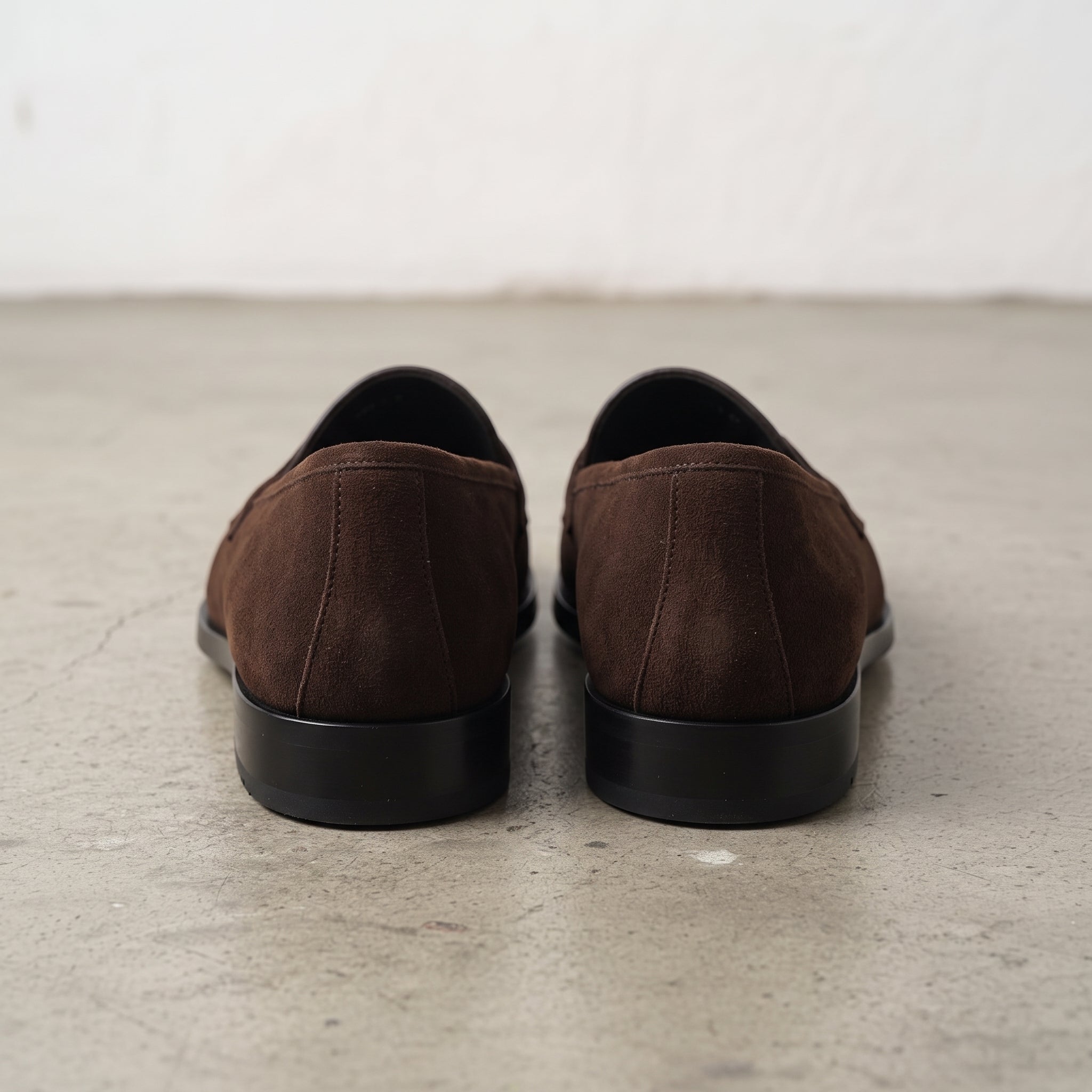 Men's Dark Brown Suede Penny Loafers — Defford