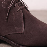 Men's Dark Brown Suede Plain-Toe Chukka Boots — Kirton