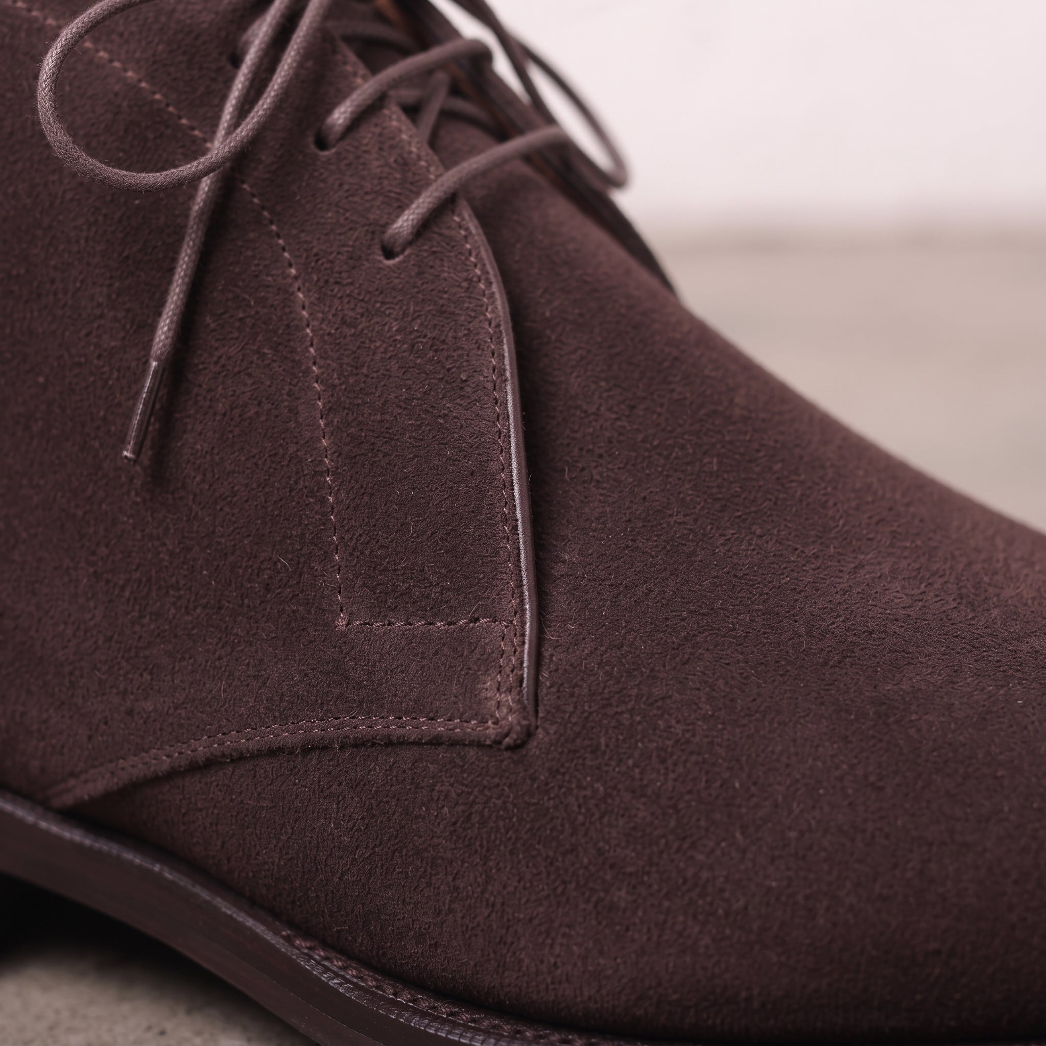 Men's Dark Brown Suede Plain-Toe Chukka Boots — Kirton