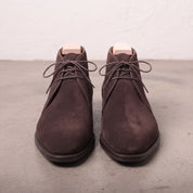 Men's Dark Brown Suede Plain-Toe Chukka Boots — Kirton