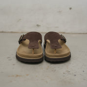 Men's Dark Brown Suede T-Strap Sandals — Eastmere