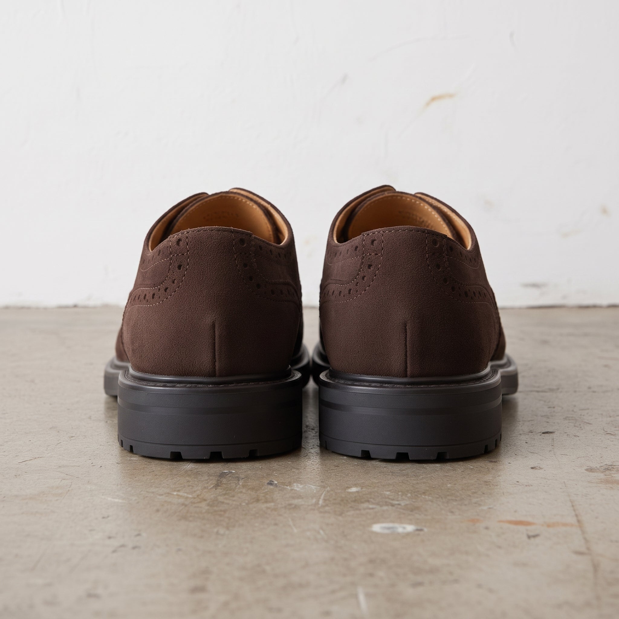 Men's Dark Brown Wingtip Suede Derby Brogues — Batley