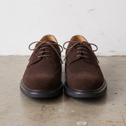 Men's Dark Brown Wingtip Suede Derby Brogues — Batley