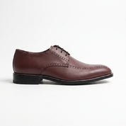 Men's Burgundy Apron-Toe Leather Derby Shoes — Falkirk — Falkirk