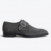 Men's Dark Gray Suede Monk Strap Dress Shoes — Balderton — Balderton