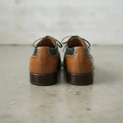Men's Dark Green and Tan Cap-Toe Leather Oxfords — Bunting