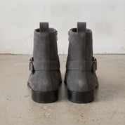 Men's Dark Grey Suede Biker Boots — Colville