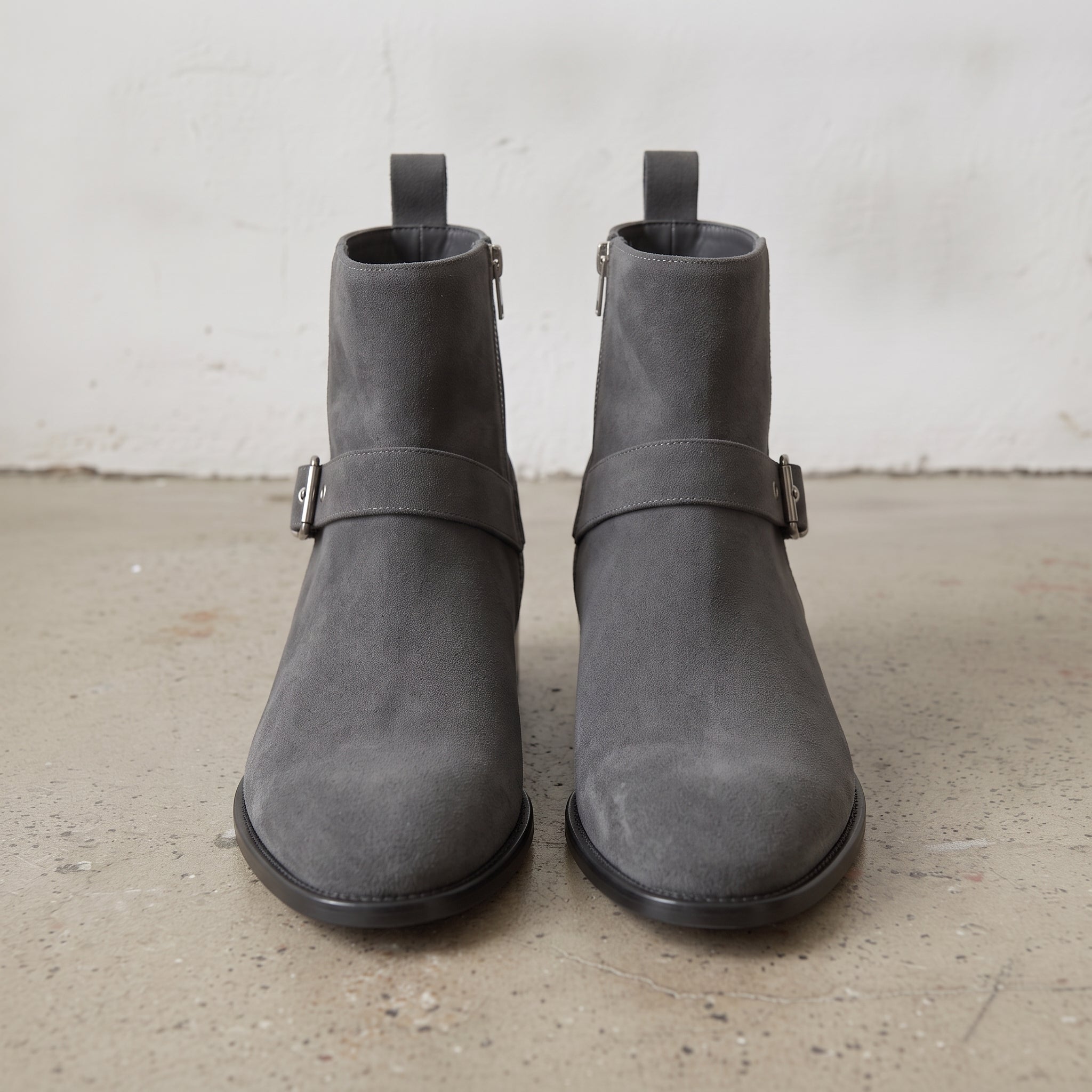 Men's Dark Grey Suede Biker Boots — Colville — Colville