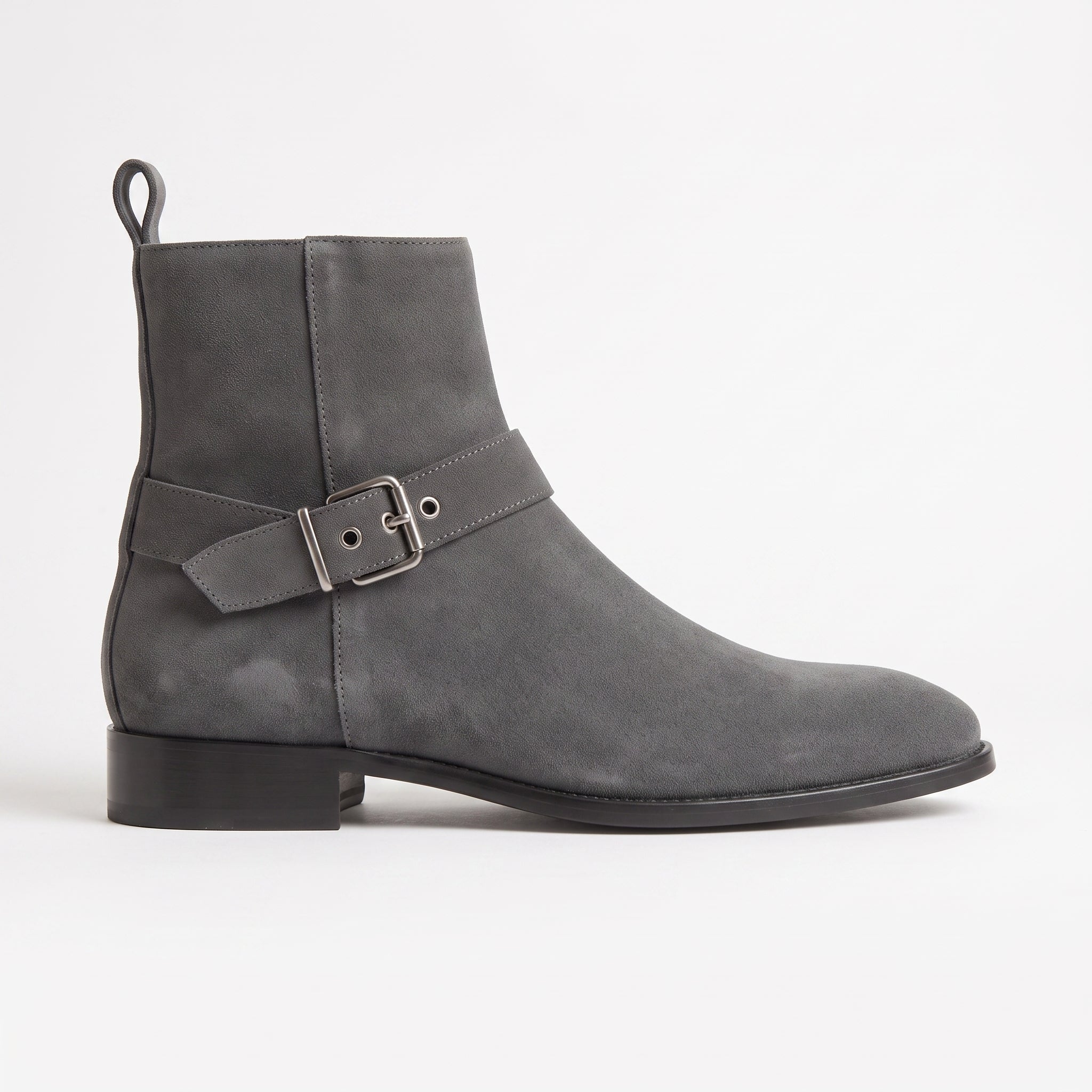 Men's Dark Grey Suede Biker Boots — Colville