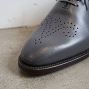 Men's Dark Grey Brogue Leather Oxfords — Chadburn