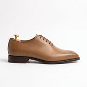 Men's Dark Tan Plain-Toe Leather Oxfords — Dunstan