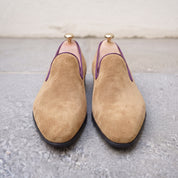 Men's Dark Tan Suede Belgian Loafers — Gosnell
