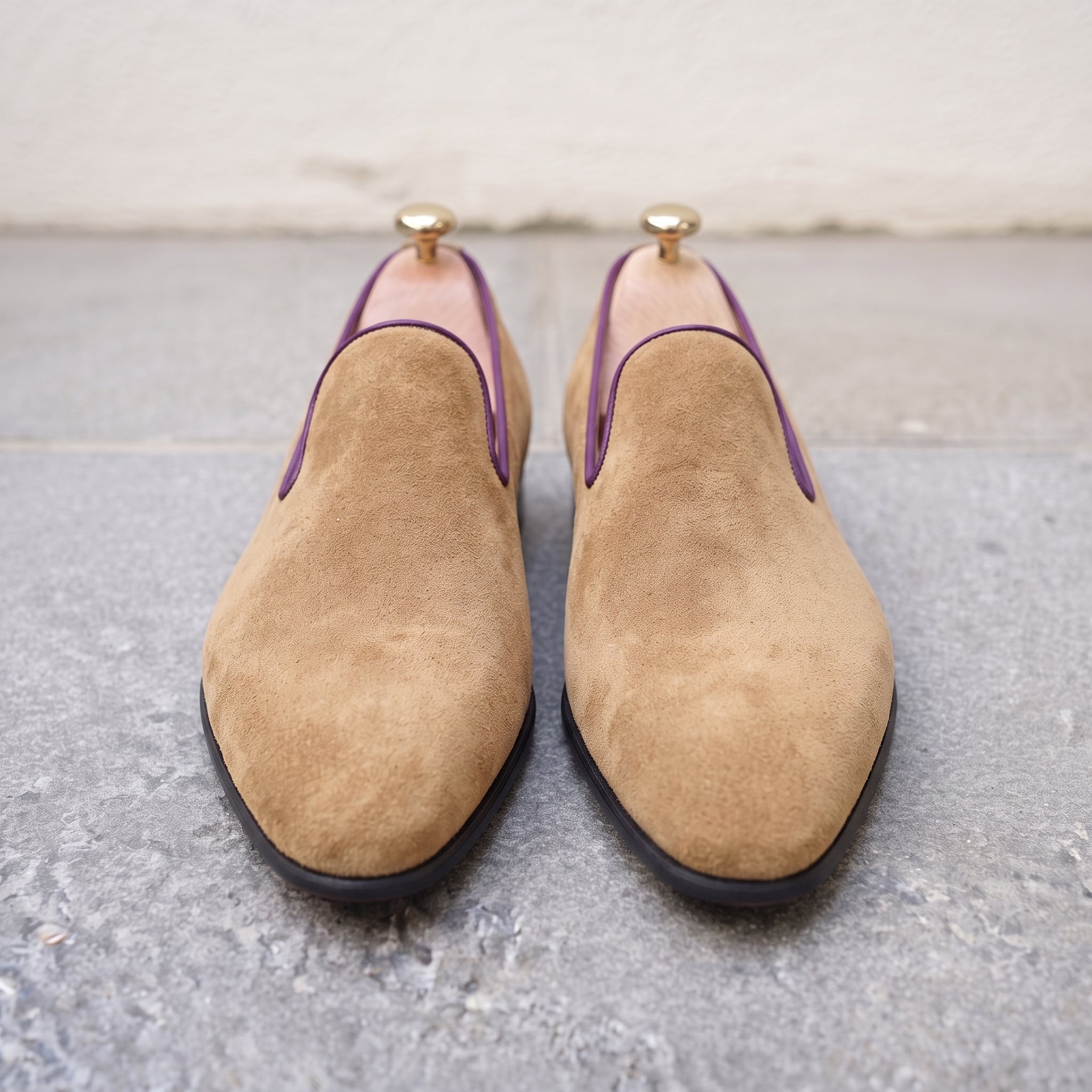 Men's Dark Tan Suede Belgian Loafers — Gosnell