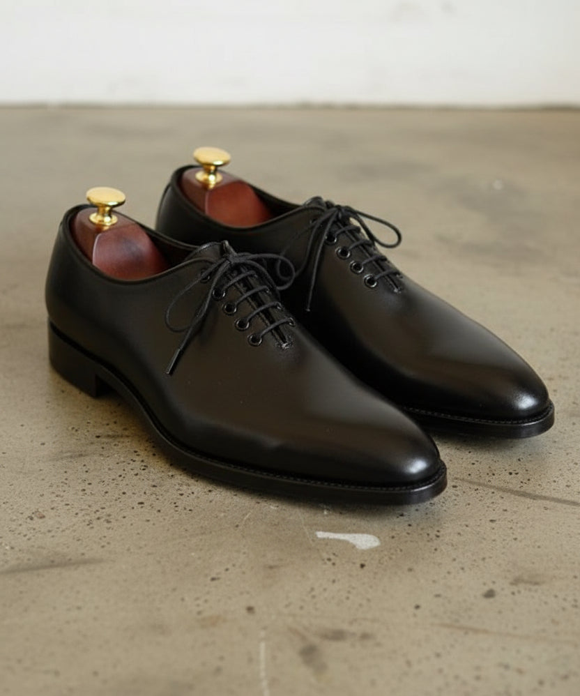 Mens Dress Oxfords Shoes, Mens Black leather formal shoes, Mens shoes - angle-view-showing-depth