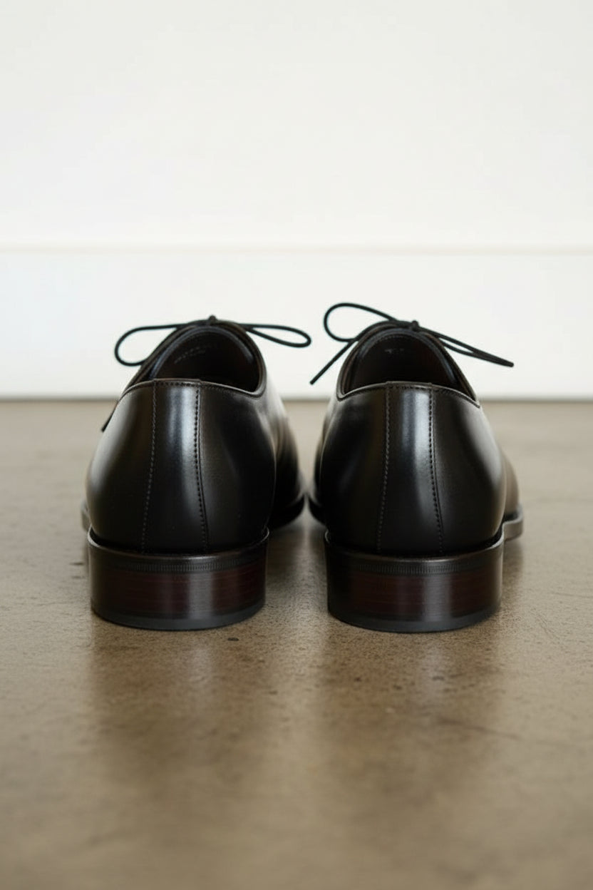 Mens Dress Oxfords Shoes, Mens Black leather formal shoes, Mens shoes - back-view