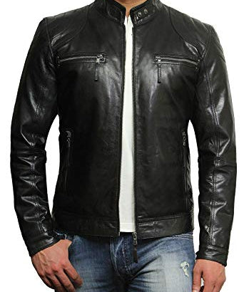 Mens Fashion Black Leather Jacket, Men Biker Leather Jacket, Jacket For