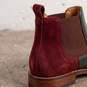 Men's Forest Green and Burgundy Leather Chelsea Boots — Minster
