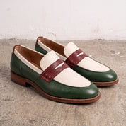 Tri-Color Leather Penny Loafers — Glendinning