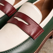 Tri-Color Leather Penny Loafers — Glendinning